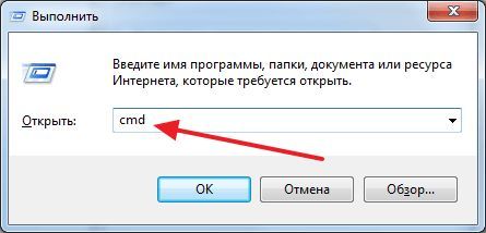 вводим команду cmd