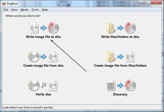 нажимаем на кнопку Write image file to disk