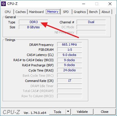 тип памяти в программе CPU-Z