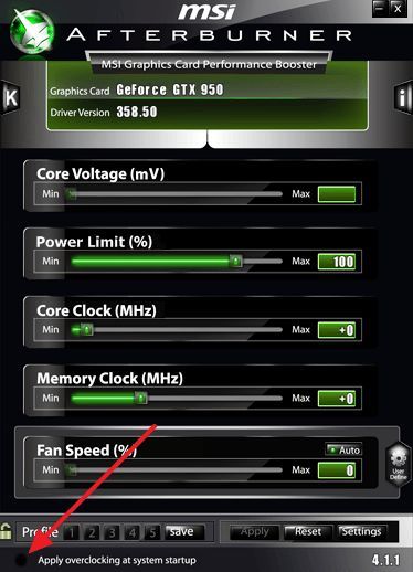 функция Apply overclocking at system startup