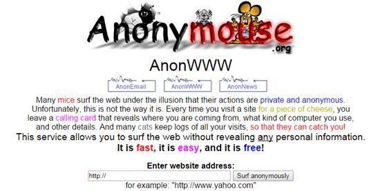 анонимайзер anonymouse.org