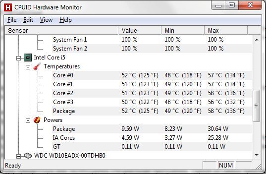 Нормальная температура процессора: программа HWmonito