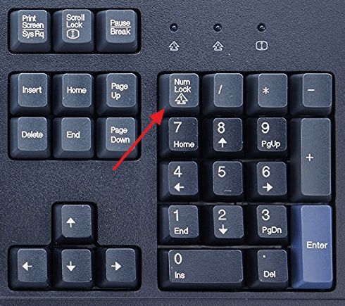 кнопка Num Lock на клавиатуре