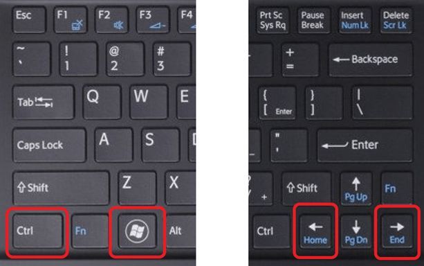 комбинация клавиш Windows + Ctrl + стрелка влево или вправо