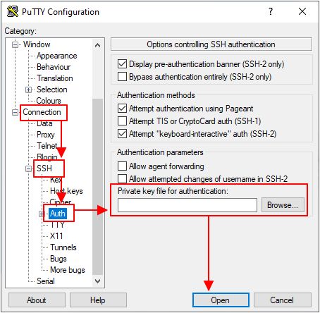 ввод приватного ключа в программу PyTTY