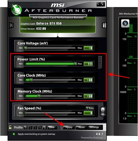 разгон графического процессора и видеопамяти