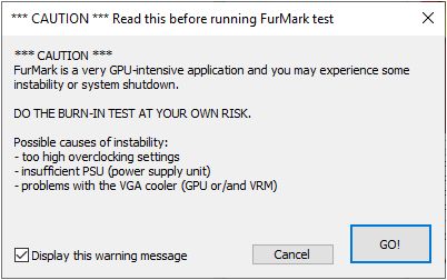 предупреждение Furmark