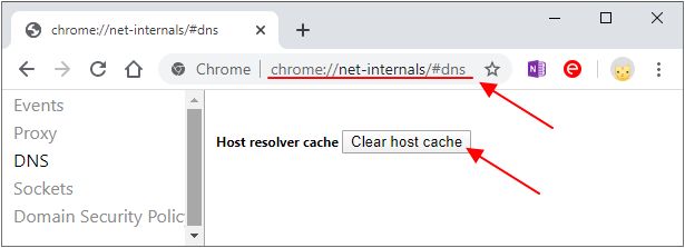 очистка кэша DNS в браузере