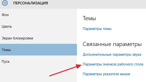 Ярлык Панели управления на рабочем столе