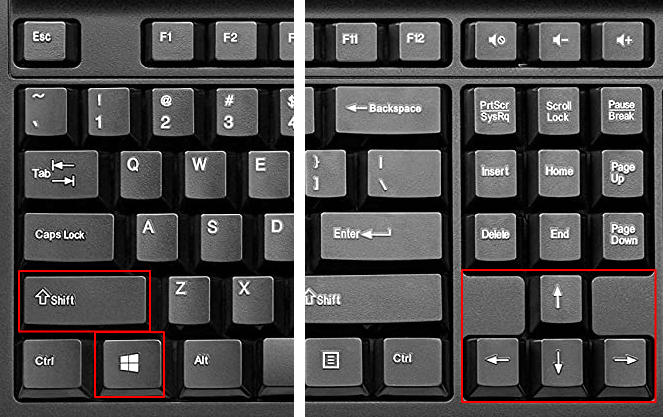 комбинация клавиш Win-Shift-стрелка