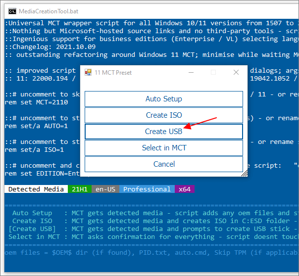 запись Windows 11 на флешку в Universal Media Creation Tool