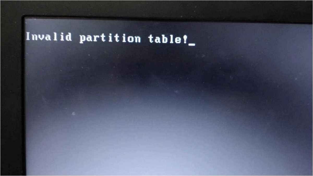 Invalid Partition Table при загрузке ноутбука Dell — как решить ошибку и восстановить работоспособность системы