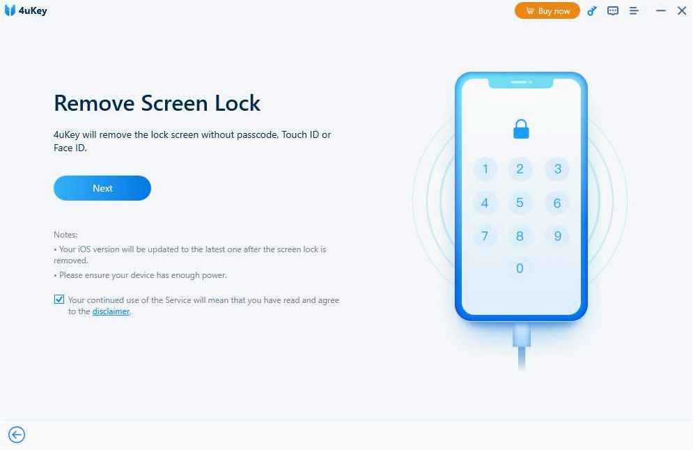 4uKey (iOS) Обходите экран блокировки на вашем iPhone без усилий и сложностей