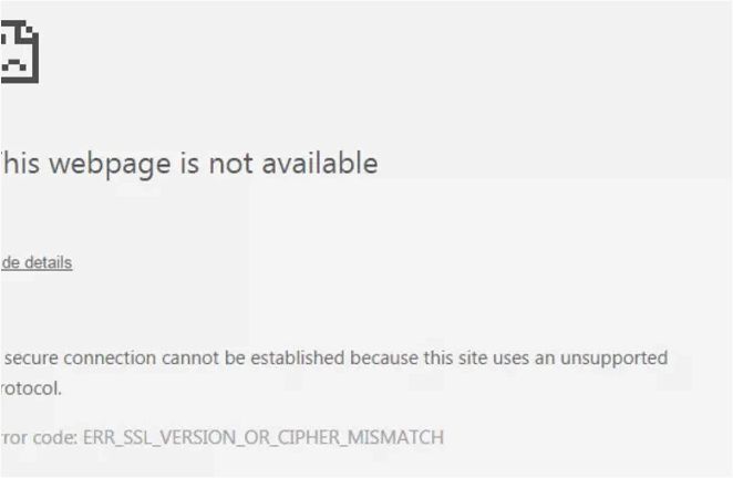 ERR SSL VERSION OR CIPHER MISMATCH — как решить ошибку связанную с несовпадением версии или шифра SSL