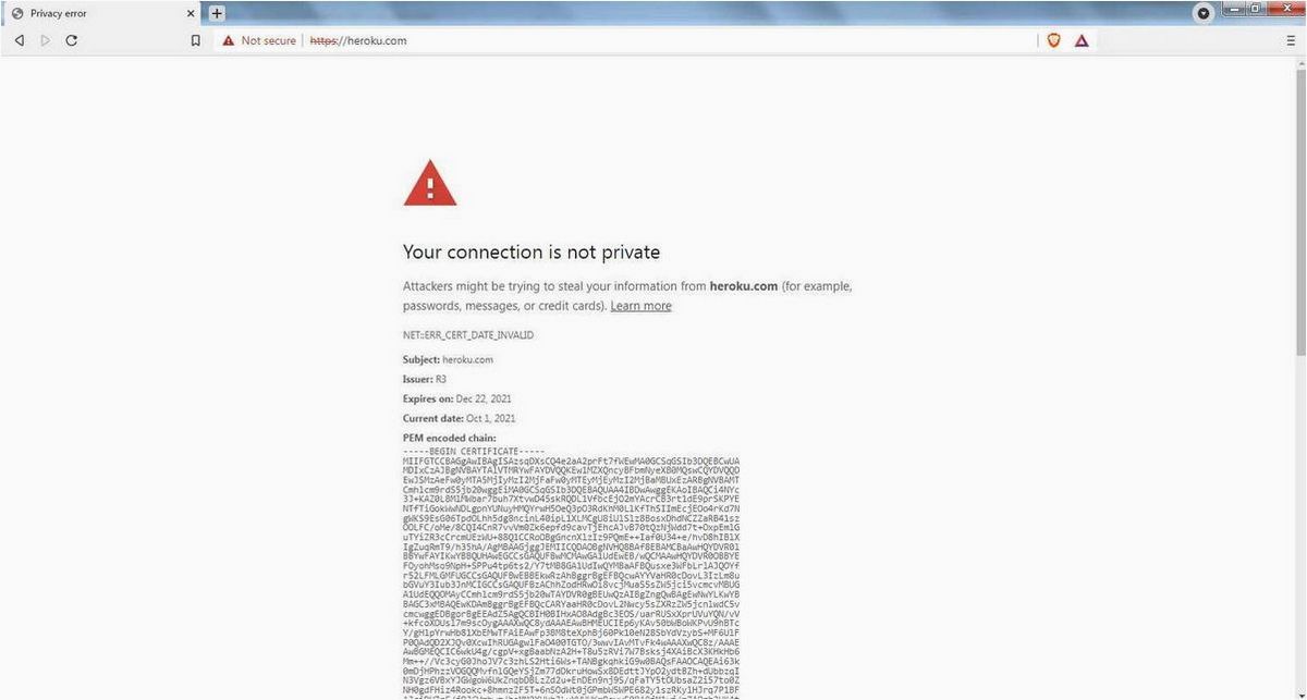 ERR CERT DATE INVALID в браузере и возможные способы ее решения