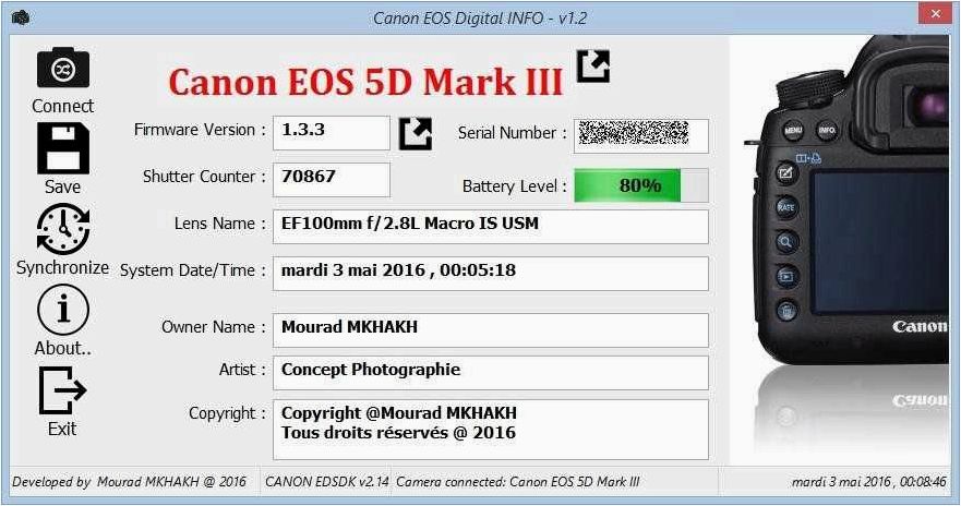 Определите количество снимков, сделанных камерой Canon EOS Digital Info