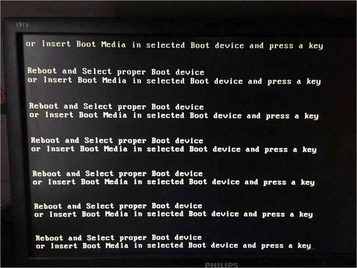 Ошибка Reboot and Select proper Boot Device при загрузке операционной системы